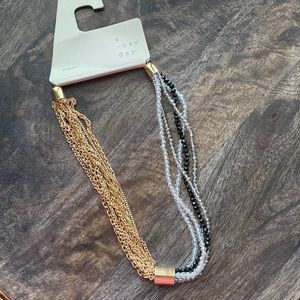 Beaded Tube Chain Necklace A New Day Hematite Gold silver white black new